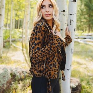 Buddy Love Leopard Corduroy Teddy Jacket